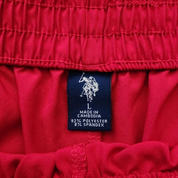 U.S POLO ASSN Women's Mini Shorts Red White Logo Size Large - Picture 2 of 10